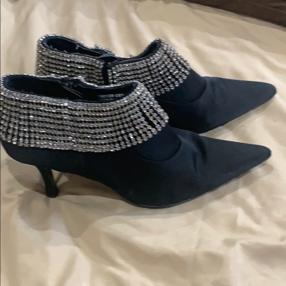 Brand new Rhinestone Satin Booties